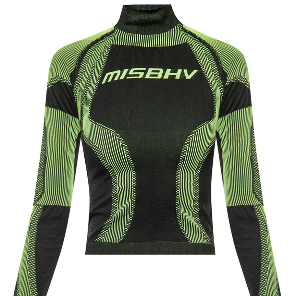 MISBHV green printed turtleneck top 💚